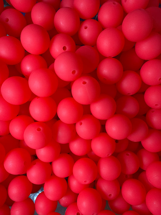 Wholesale 15mm Solid Silicone Beads- Electric Pink