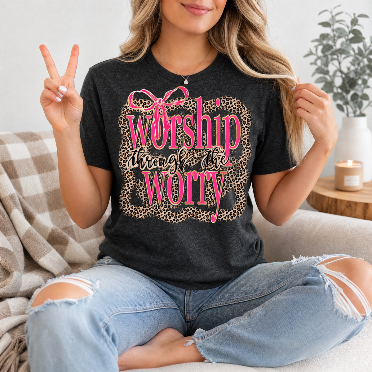 Worship Through The Worry Premium Graphic Tee