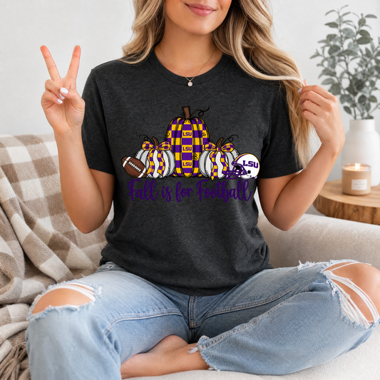 Fall Is For Football - Louisiana Premium Graphic Tee