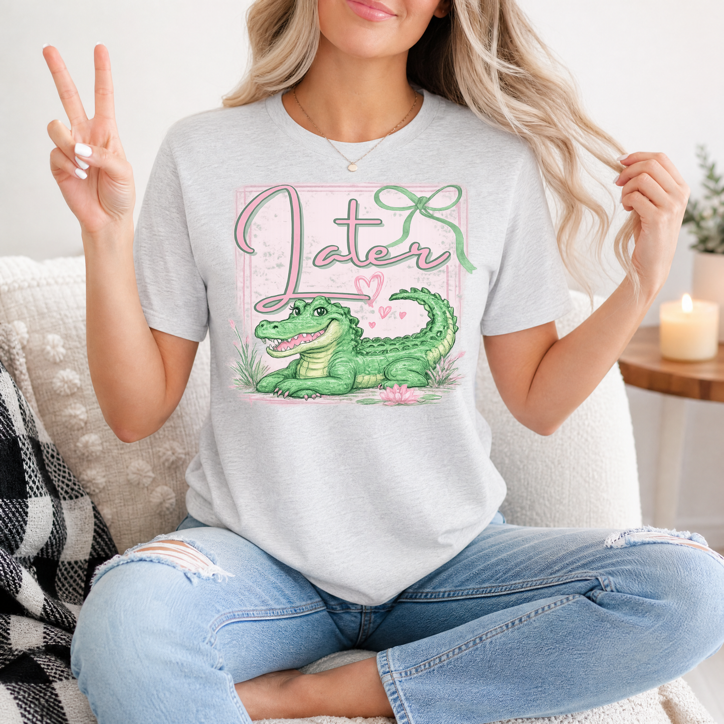 Precious Later Gator Girly Premium Graphic Tee