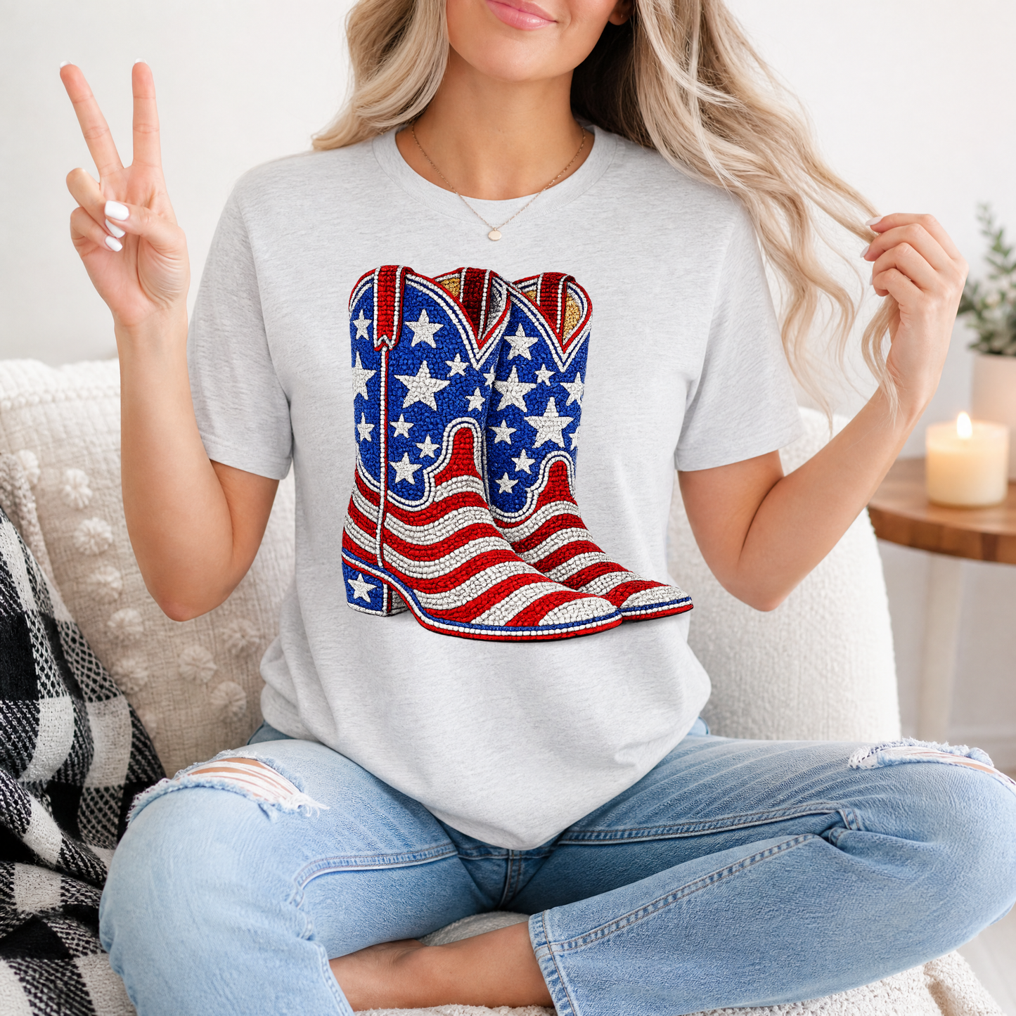 Rhinestone Boots Premium Graphic Tee