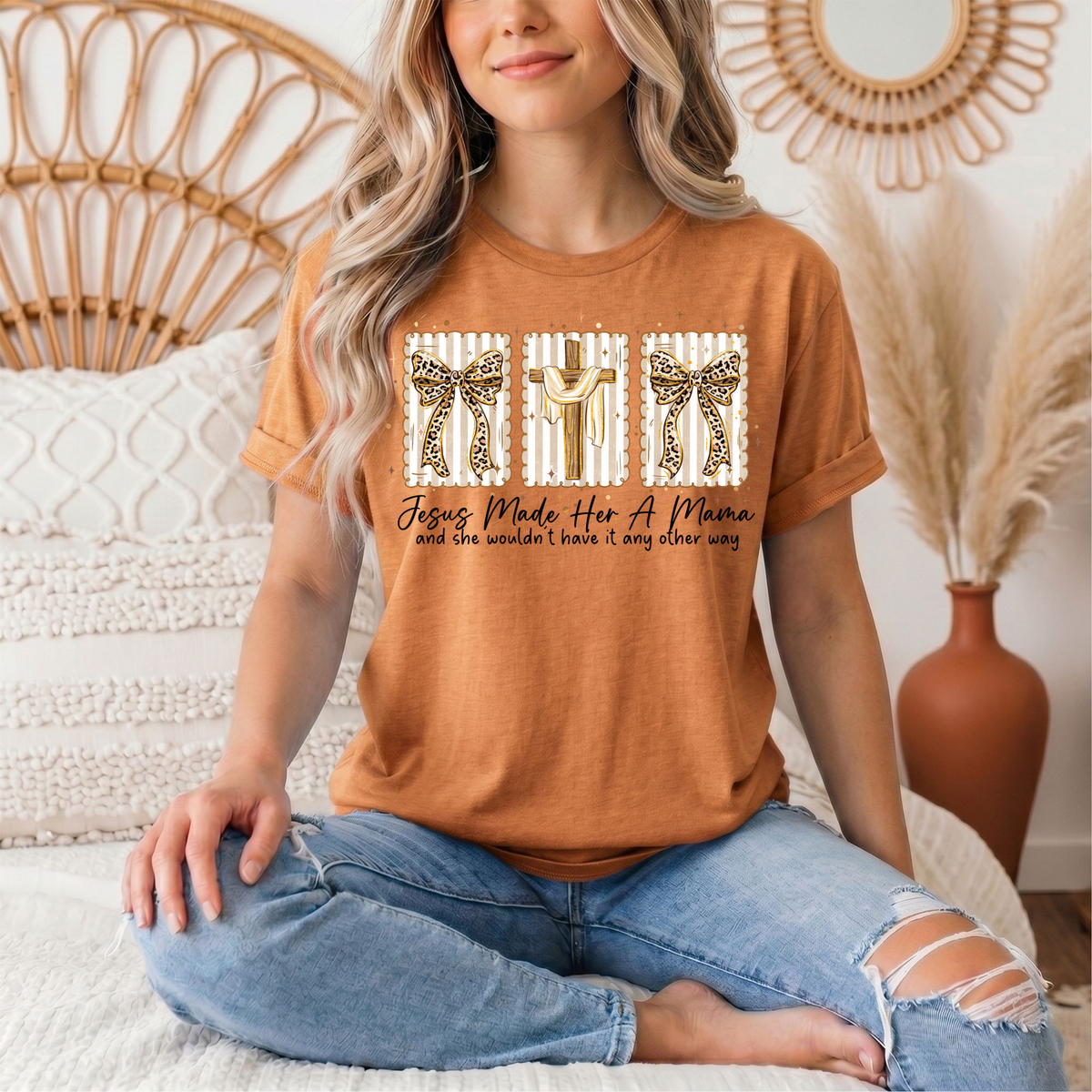 Jesus Made Her a Mama Christian Graphic Tee