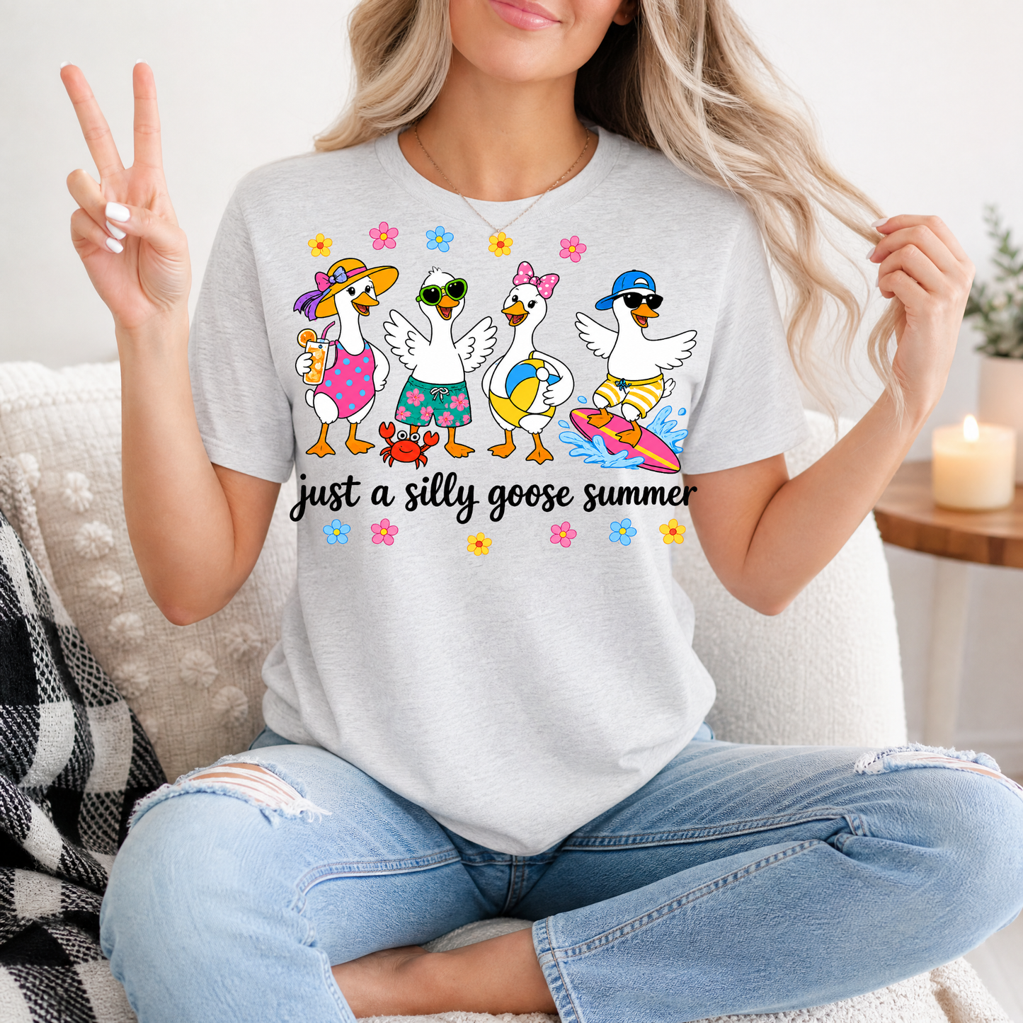 Just A Silly Goose Summer Premium Graphic Tee