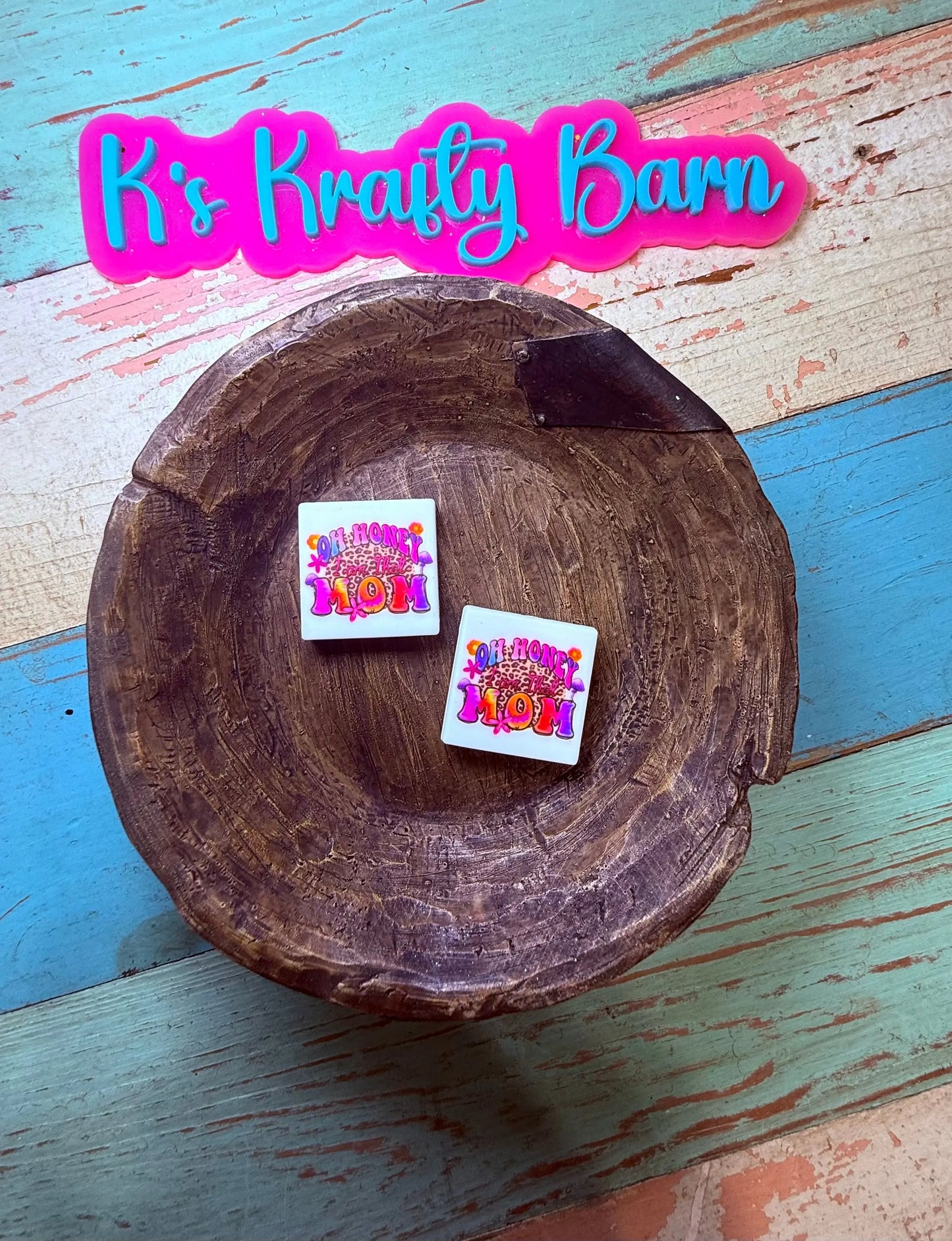 Silicone Focal Bead- Oh Honey I am that Mom K's Krafty Barn