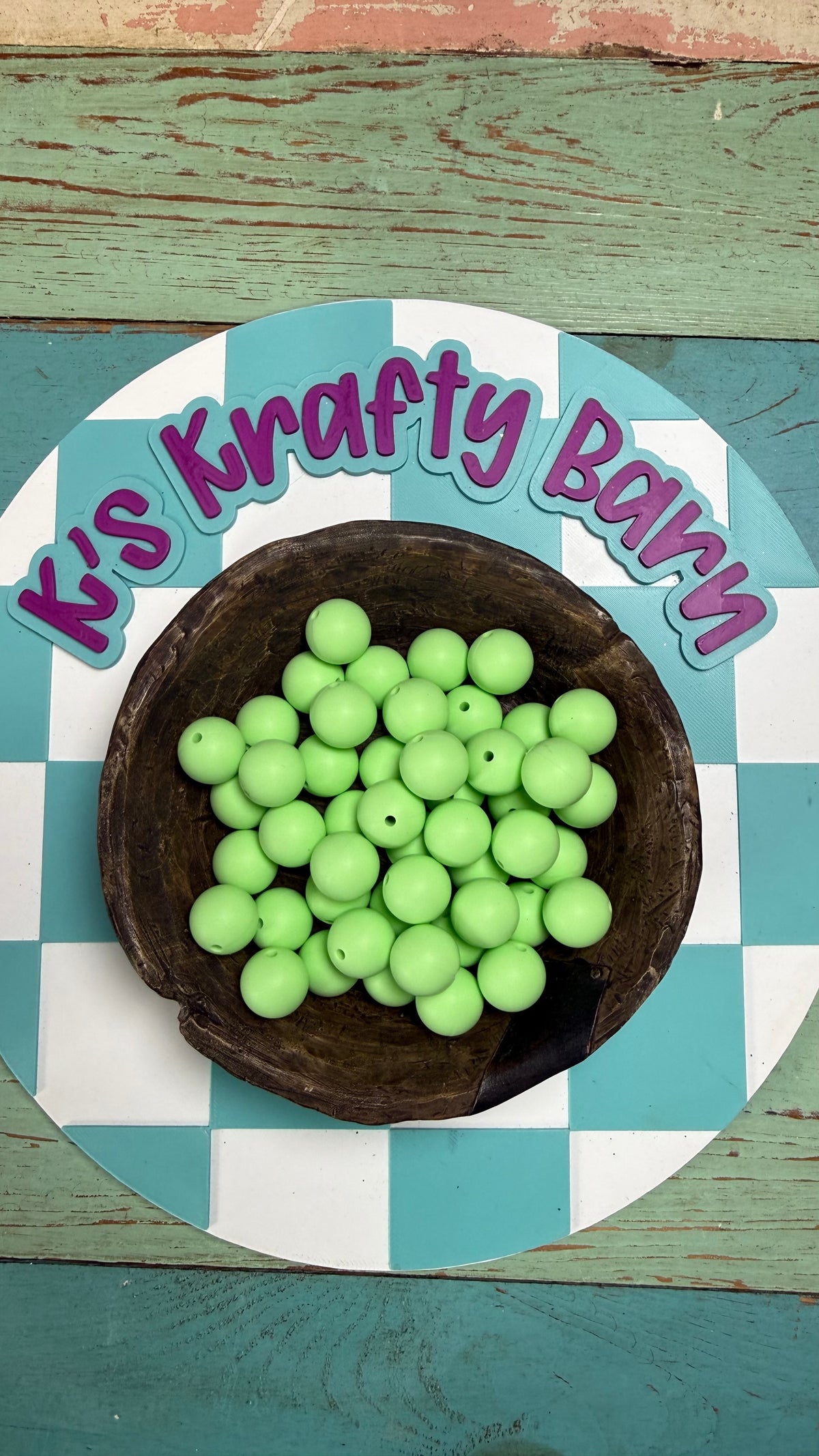 15mm Solid Silicone Beads- Seafoam