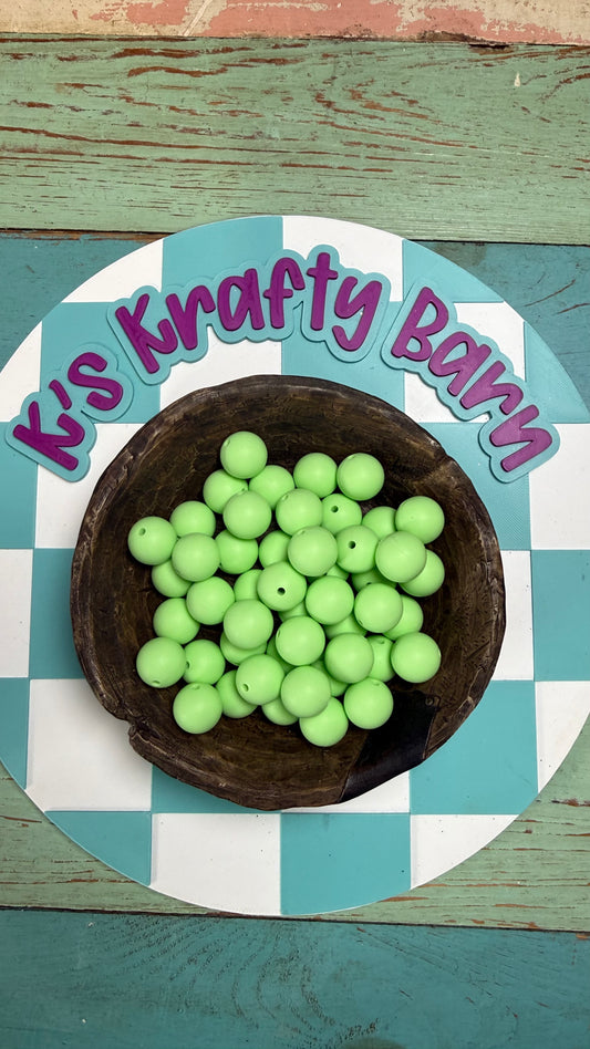15mm Solid Silicone Beads- Seafoam