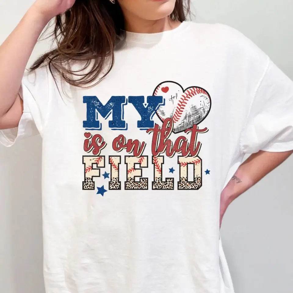 My Heart Is On That Field Shirt | Baseball Mom Graphic Tee K's Krafty Barn