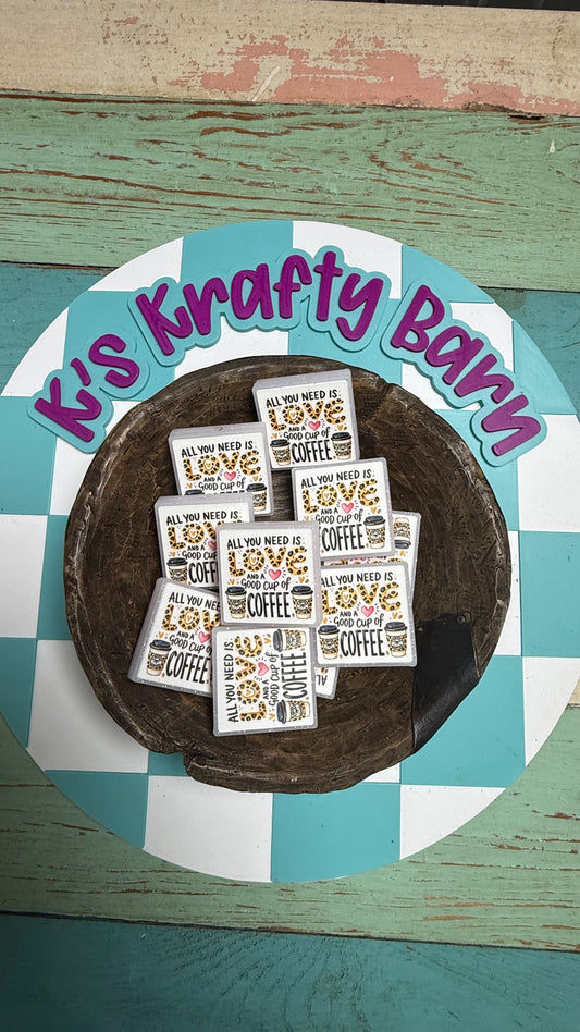 Silicone Focal Bead-All You Need Is Love & Coffee