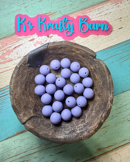 15mm Solid Silicone Beads- Dusty Lavender K's Krafty Barn