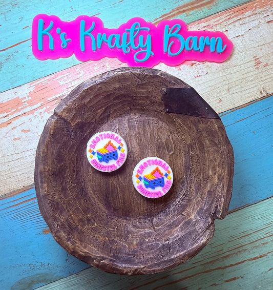 Silicone Focal Bead- Emotional Dumpster Fire K's Krafty Barn