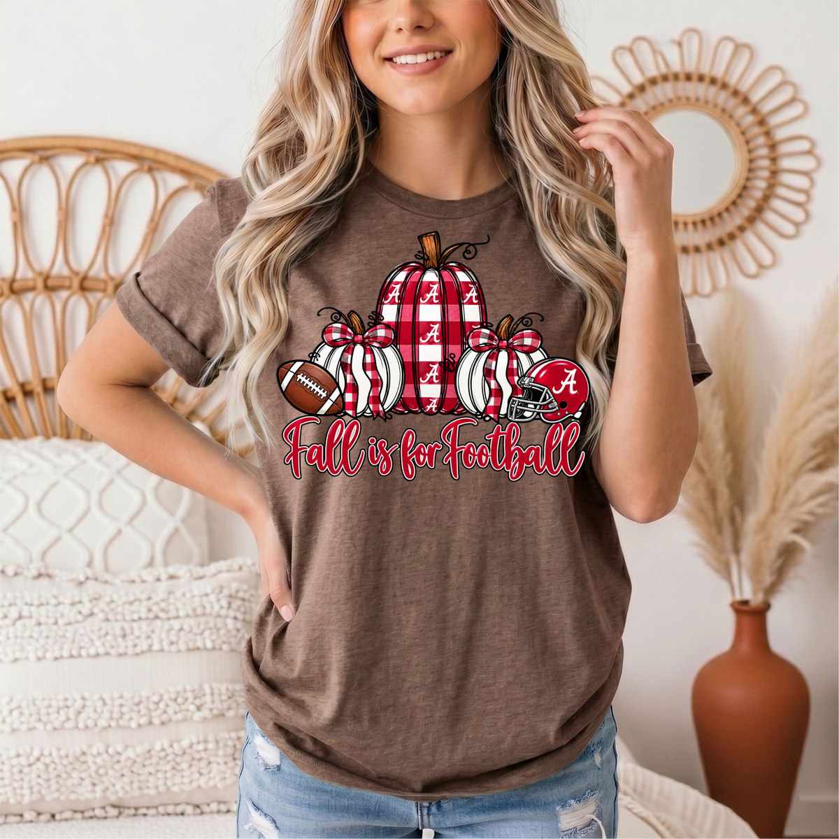 Fall Is for Football Alabama Pumpkin Graphic Tee