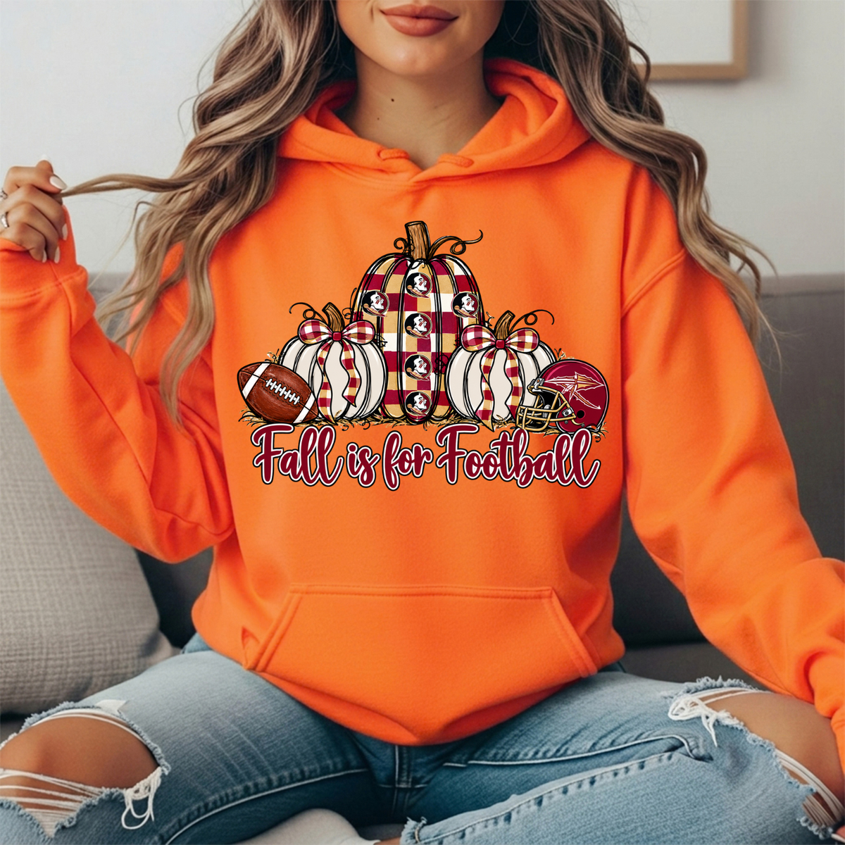 Florida State Fall Is for Football Pumpkin Graphic Hoodie