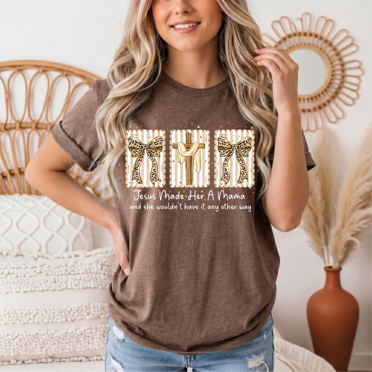 Jesus Made Her a Mama Christian Graphic Tee