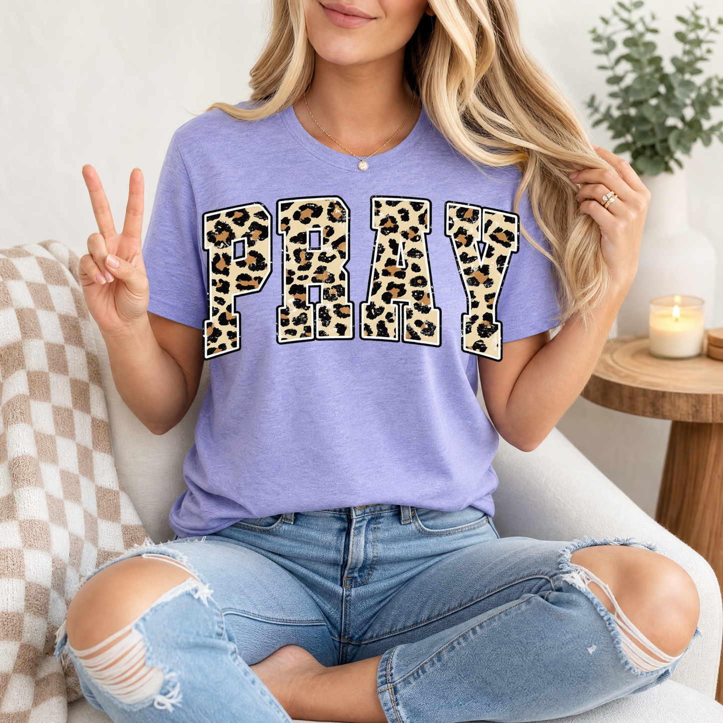 Cheetah PRAY Premium Graphic Tee