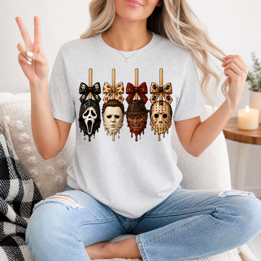 Horror on Sticks Halloween Bow Graphic Tee