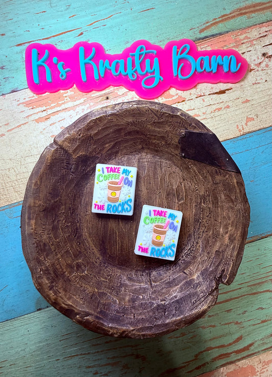 Wholesale Silicone Focal Bead- I take my coffee on the rocks