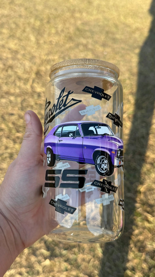 Purple SS 16oz Glass Libby K's Crafty Vibes Co.