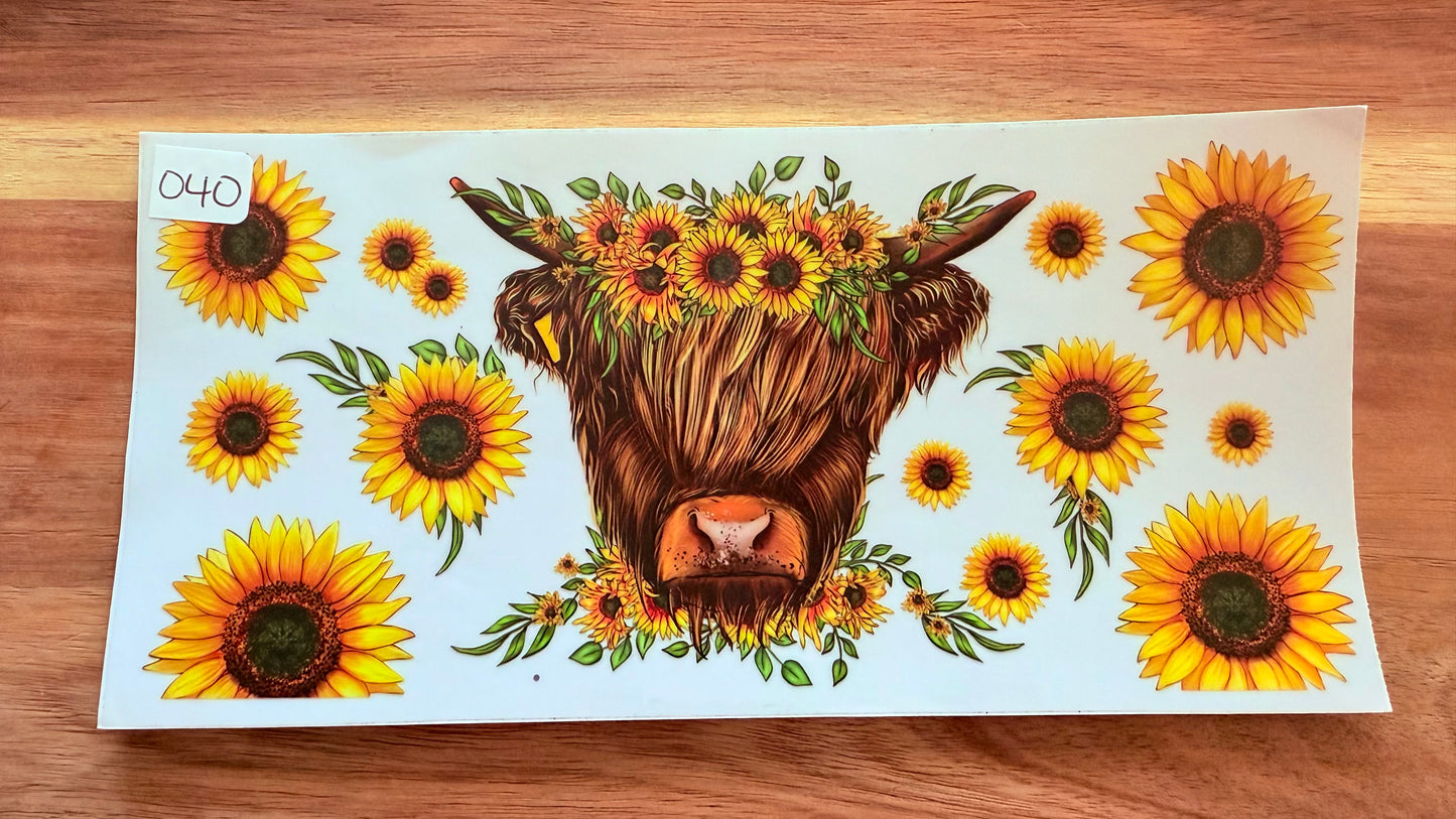 #40 Highland cow with sunflowers