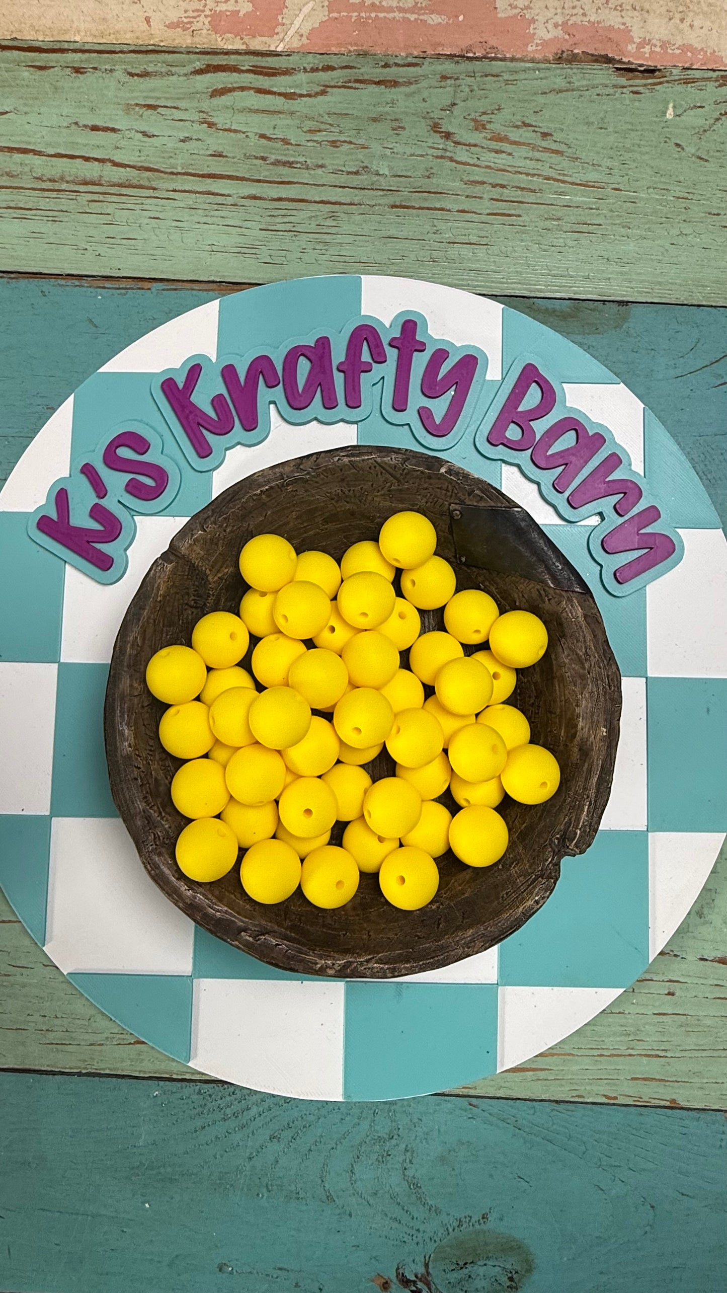 15mm Solid Silicone Beads- Sunshine Yellow