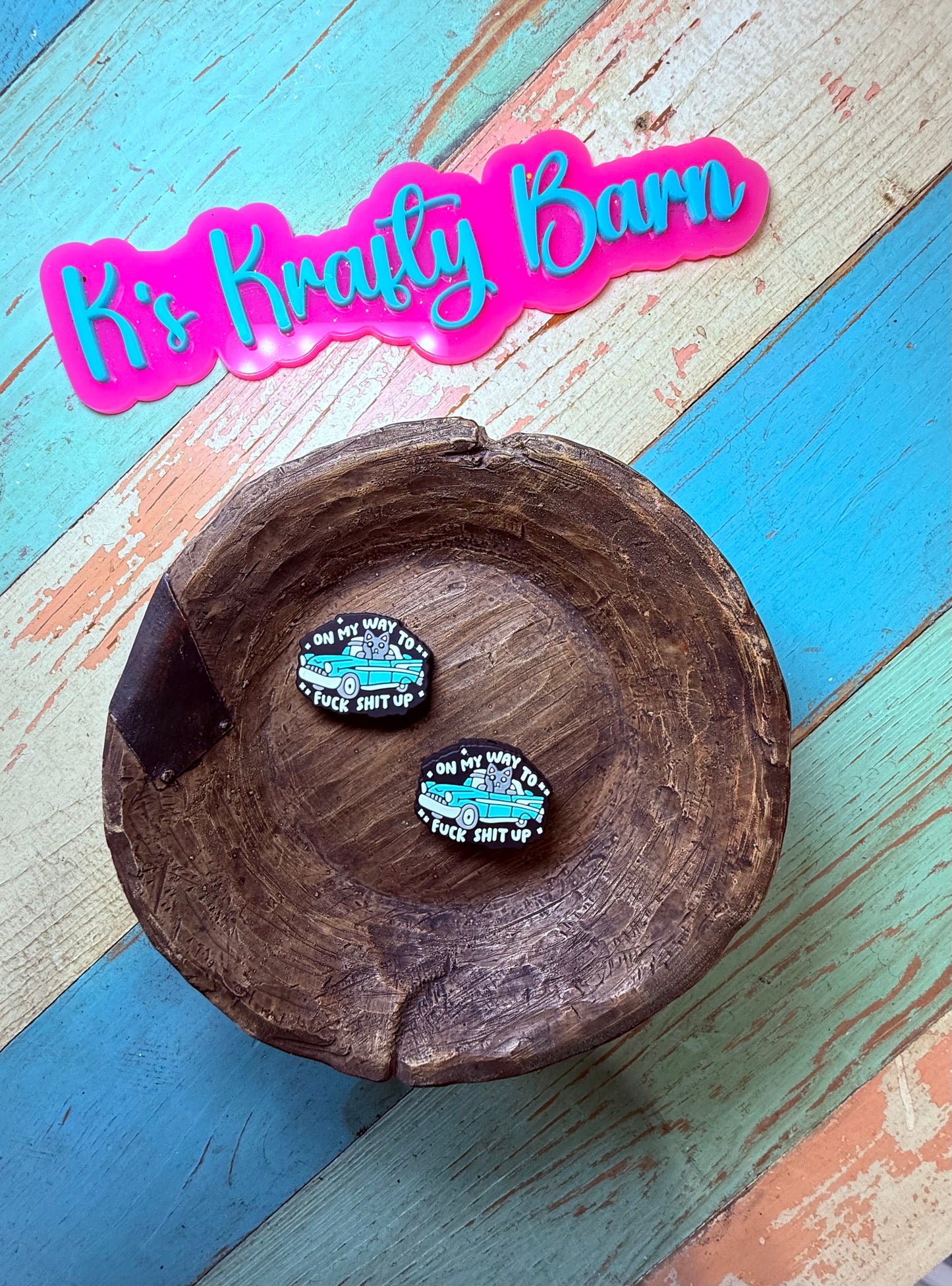 Wholesale Silicone Focal Bead- On my way to f***k sh*t up