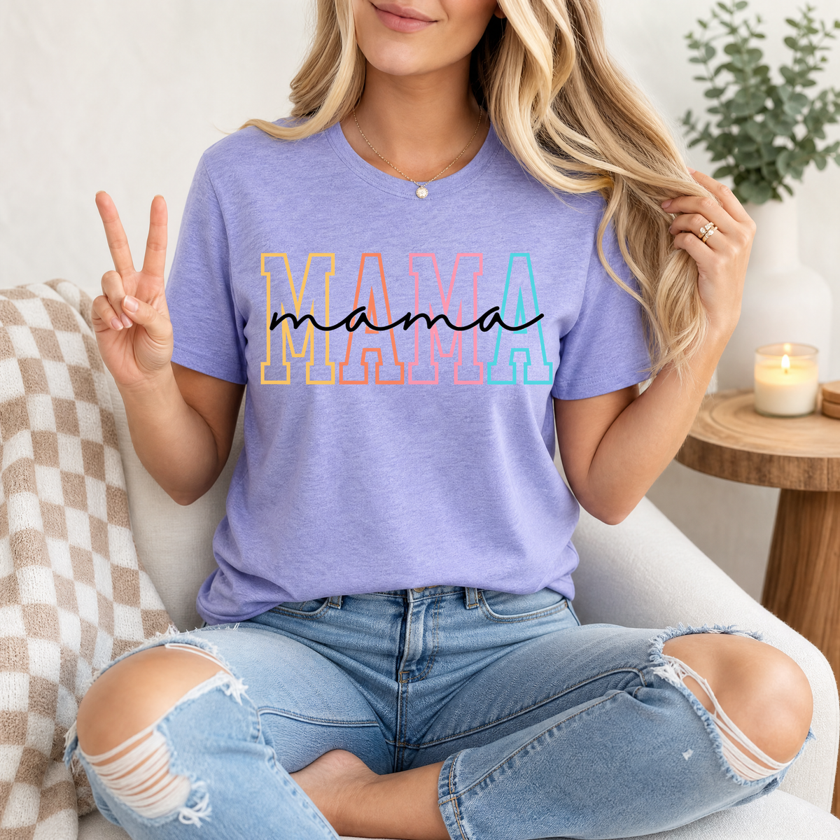 Neon Mama Outline & Script Graphic Tee