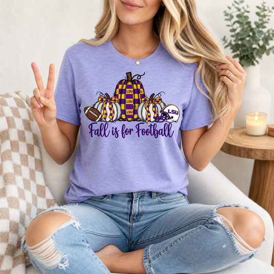 Fall Is For Football - Louisiana Premium Graphic Tee