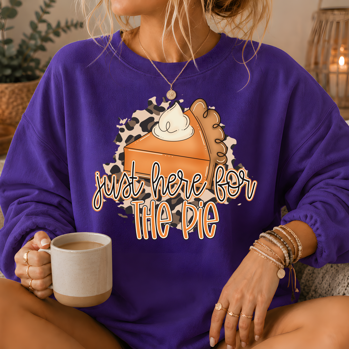 Just Here for the Pie Crewneck Sweatshirt
