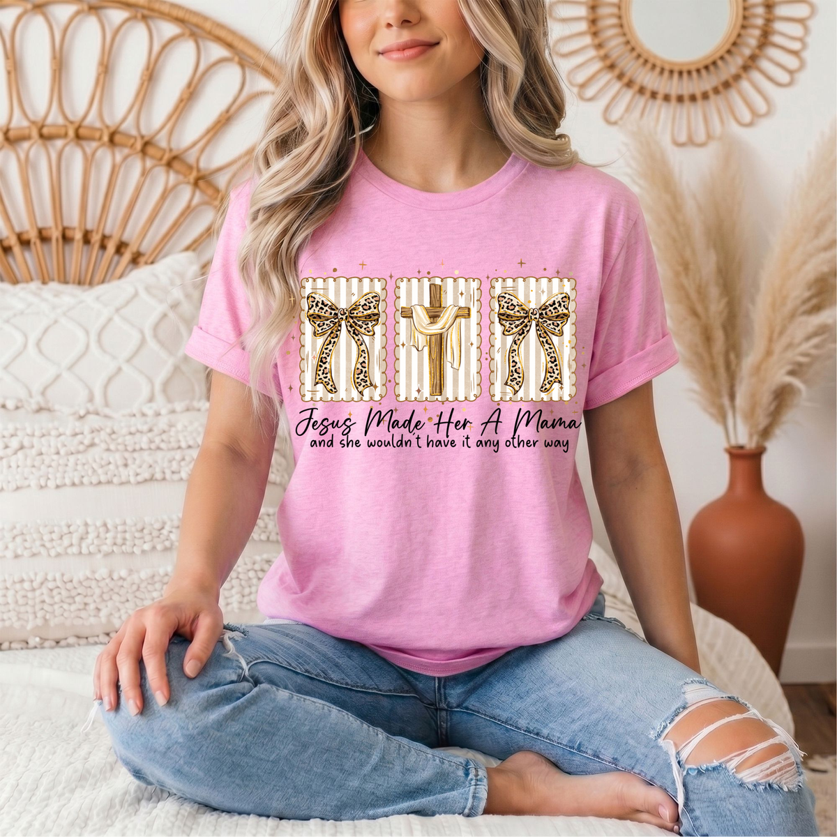 Jesus Made Her a Mama Christian Graphic Tee