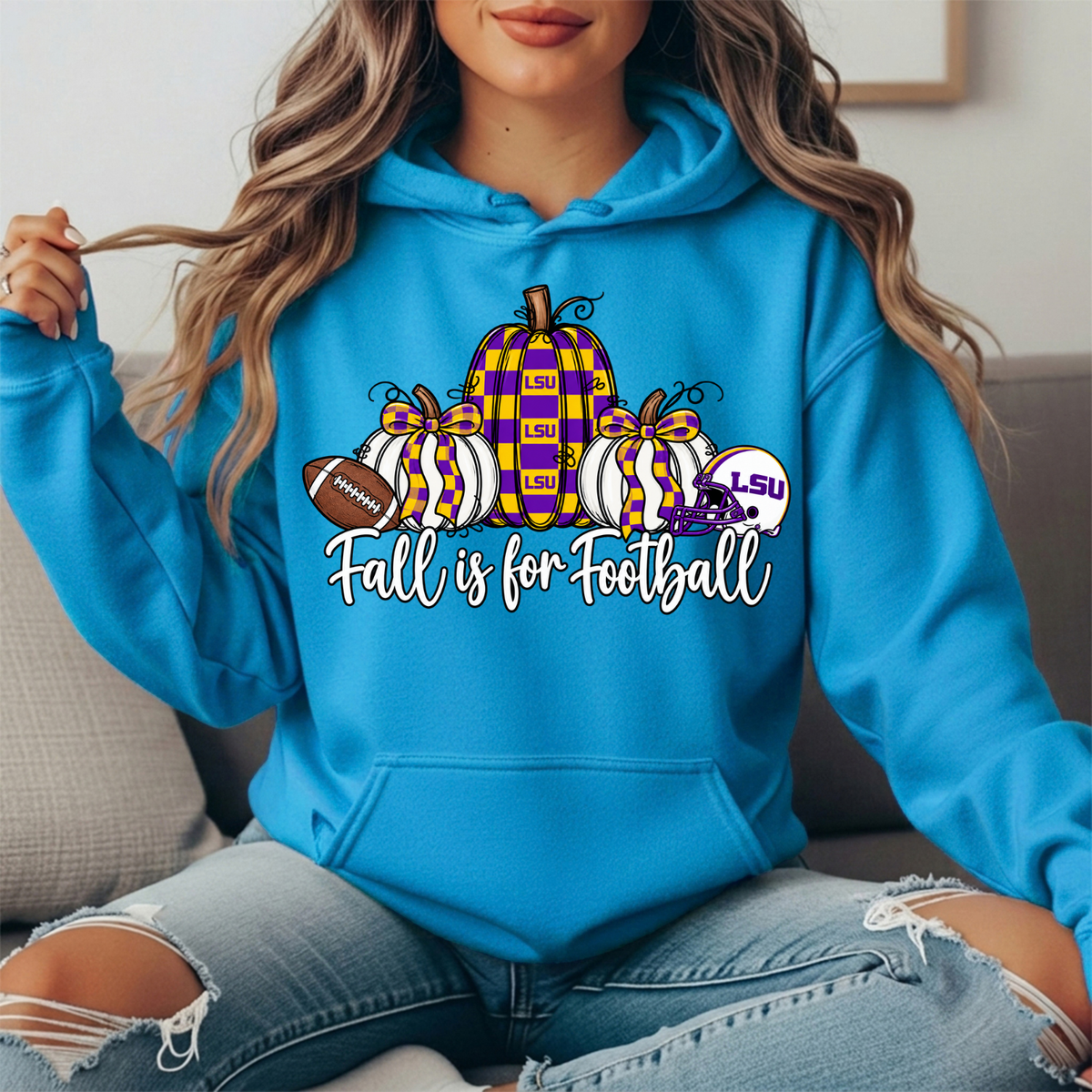 LSU Fall Is for Football Pumpkin Graphic Hoodie