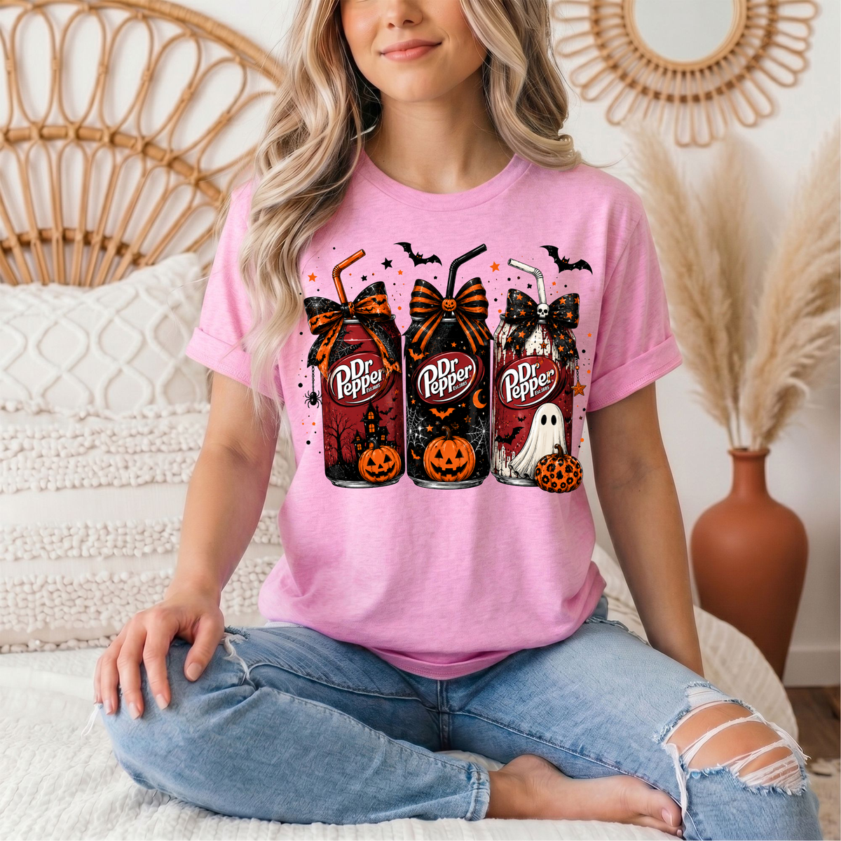 Dr P Halloween Bows & Ghost Graphic Tee
