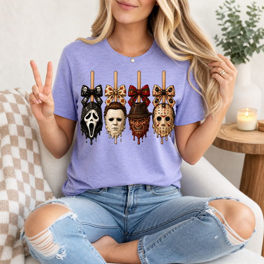 Horror on Sticks Halloween Bow Graphic Tee