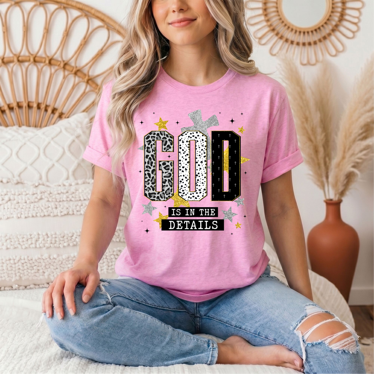 God Is in the Details Christian Graphic Tee