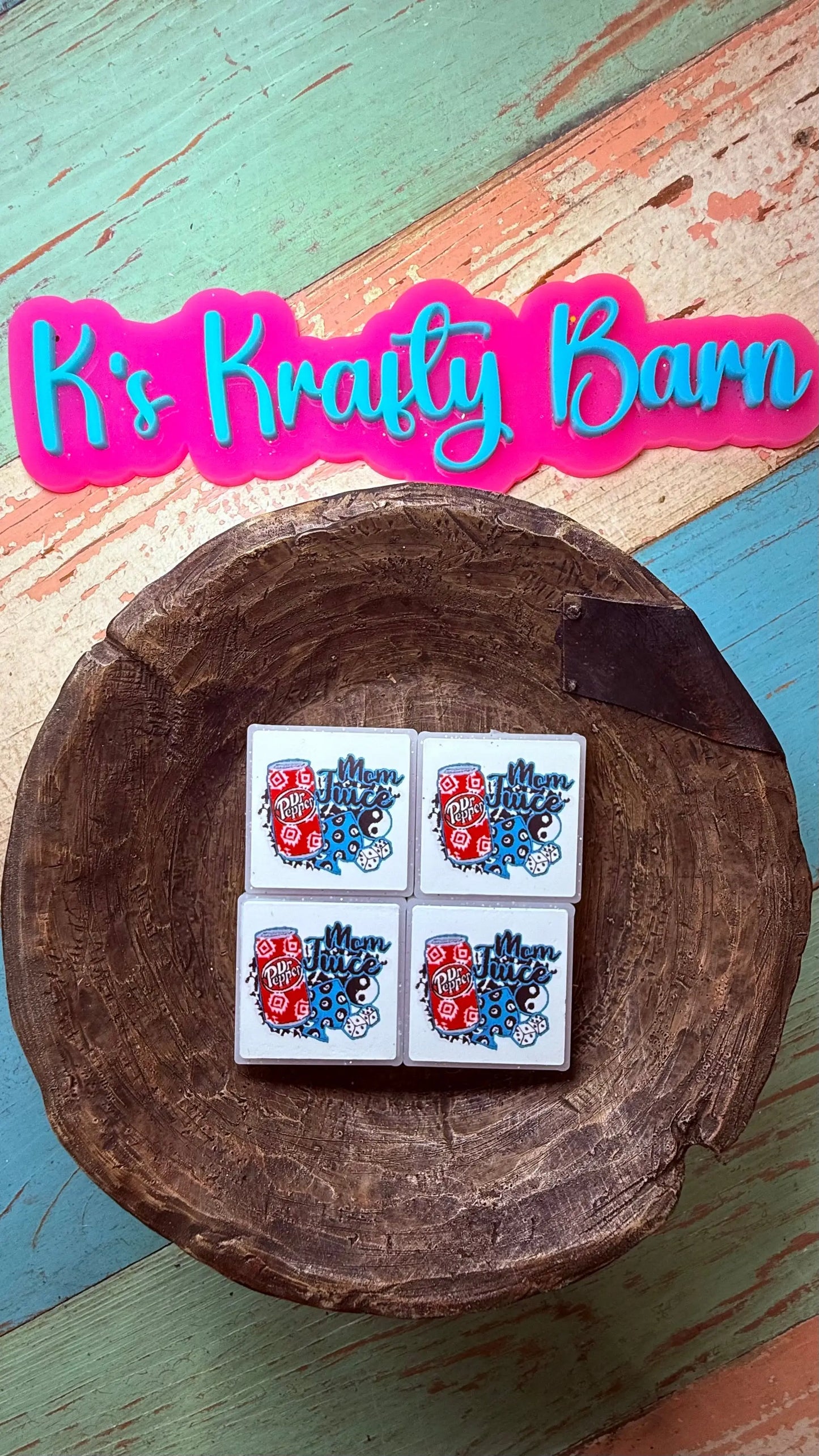 Silicone Focal Bead- Mom Juice DrP K's Krafty Barn