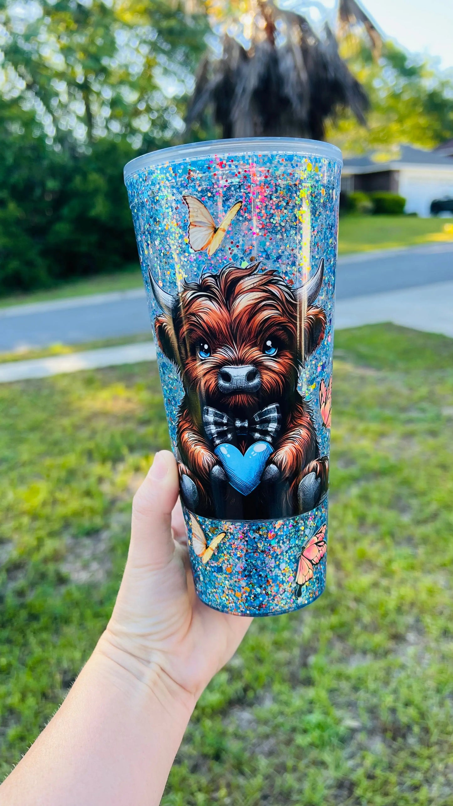 24oz Plastic Snowglobe tumbler K's Crafty Vibes Co.