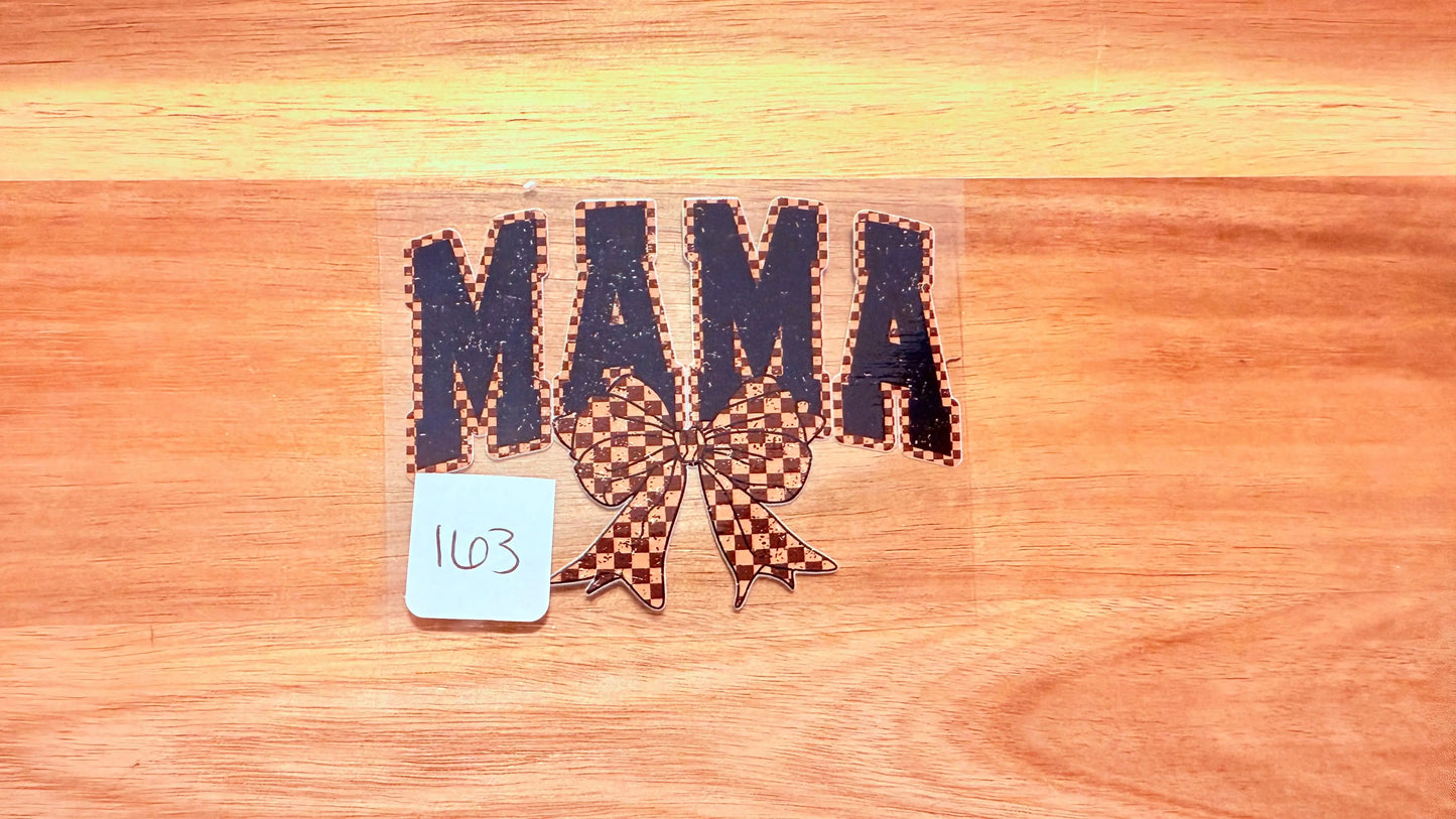 #163 Mama with a brown checkered bow K's Krafty Barn