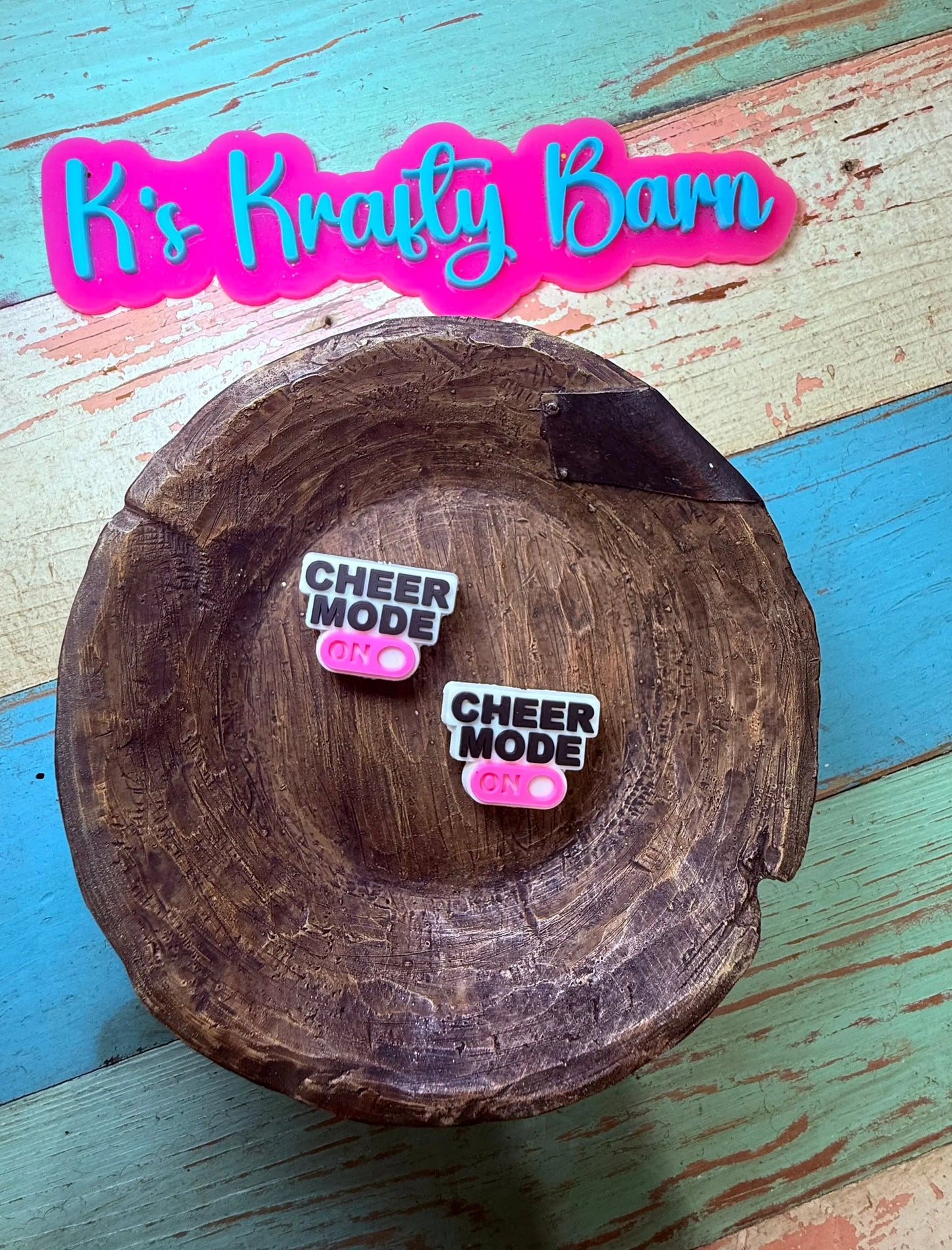 Silicone Focal Bead- Cheer mode on K's Krafty Barn
