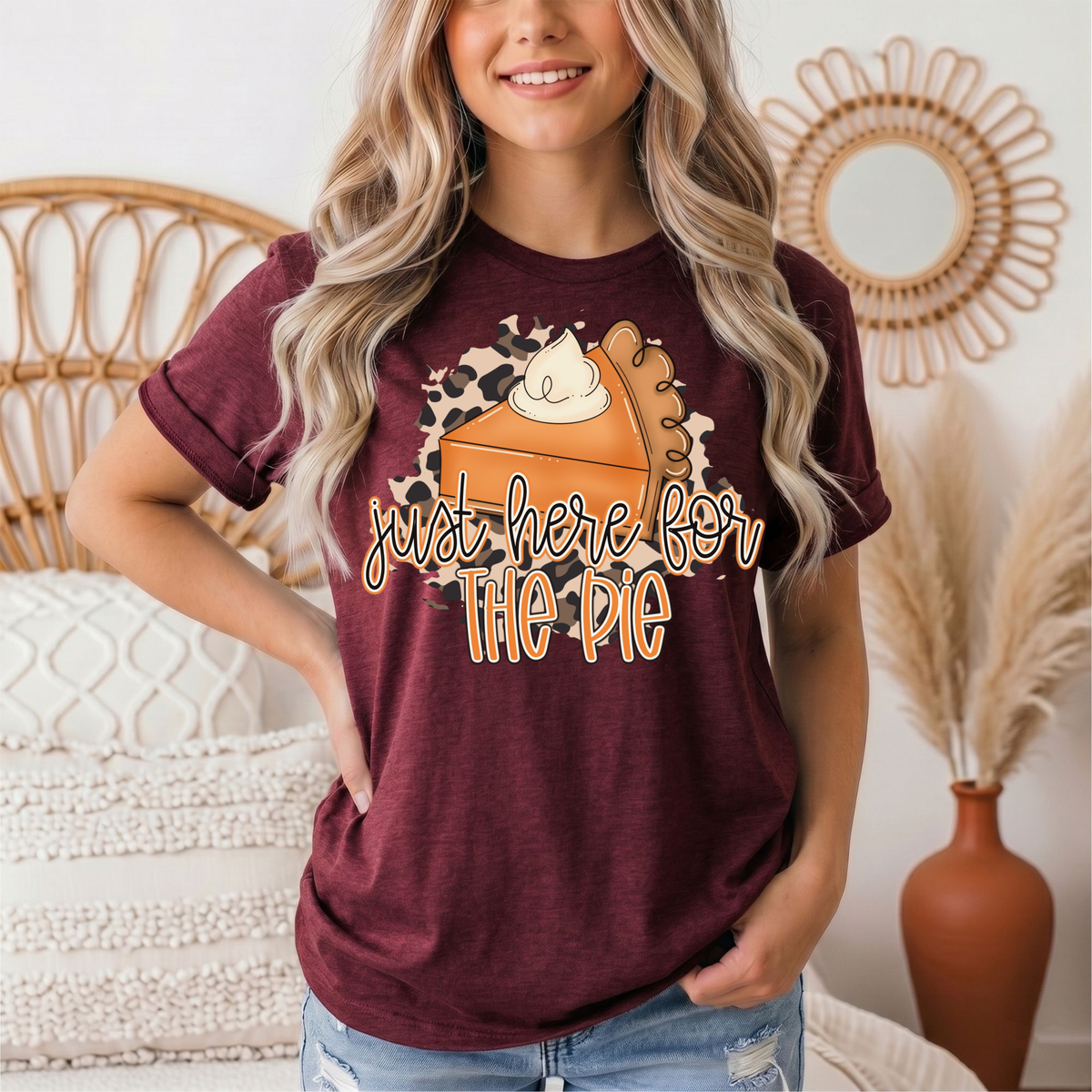 Just Here for the Pie Pumpkin Pie Graphic Tee