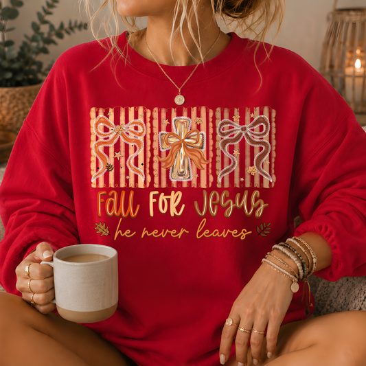 Fall For Jesus Crewneck Sweatshirt