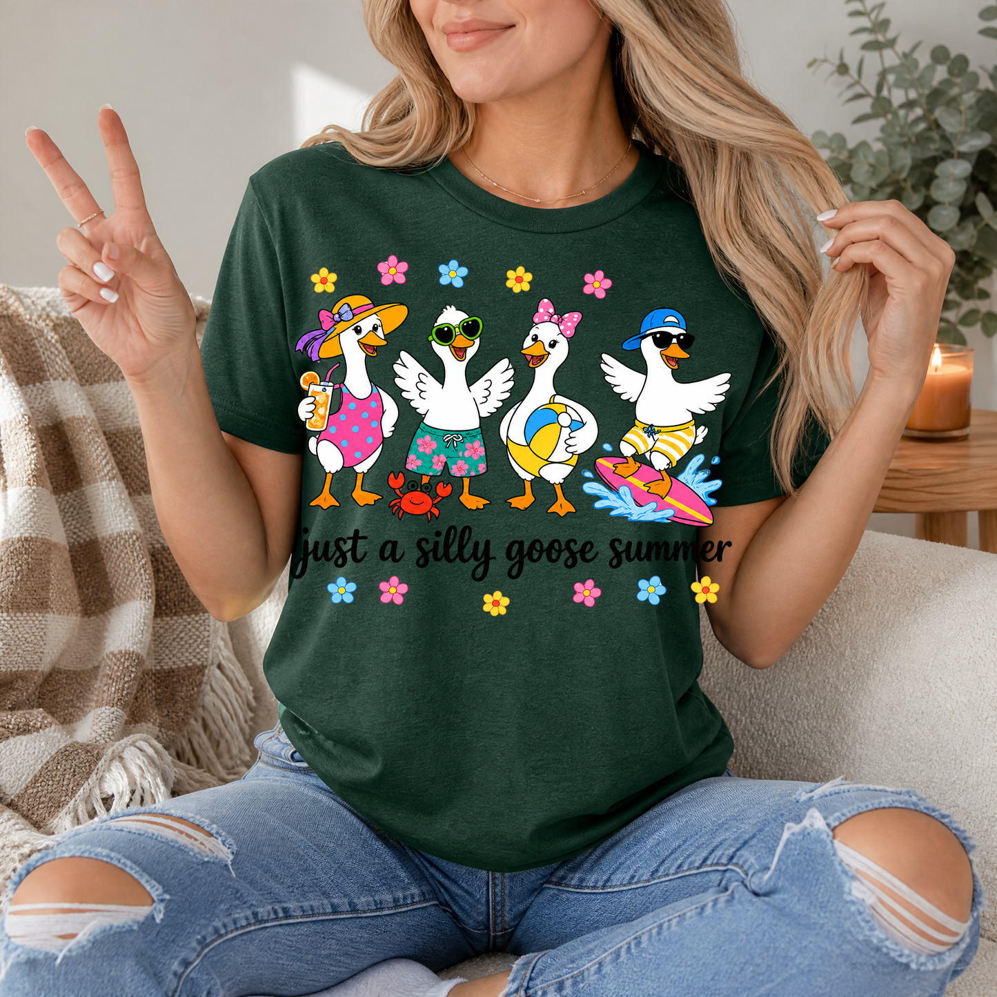 Just A Silly Goose Summer Premium Graphic Tee