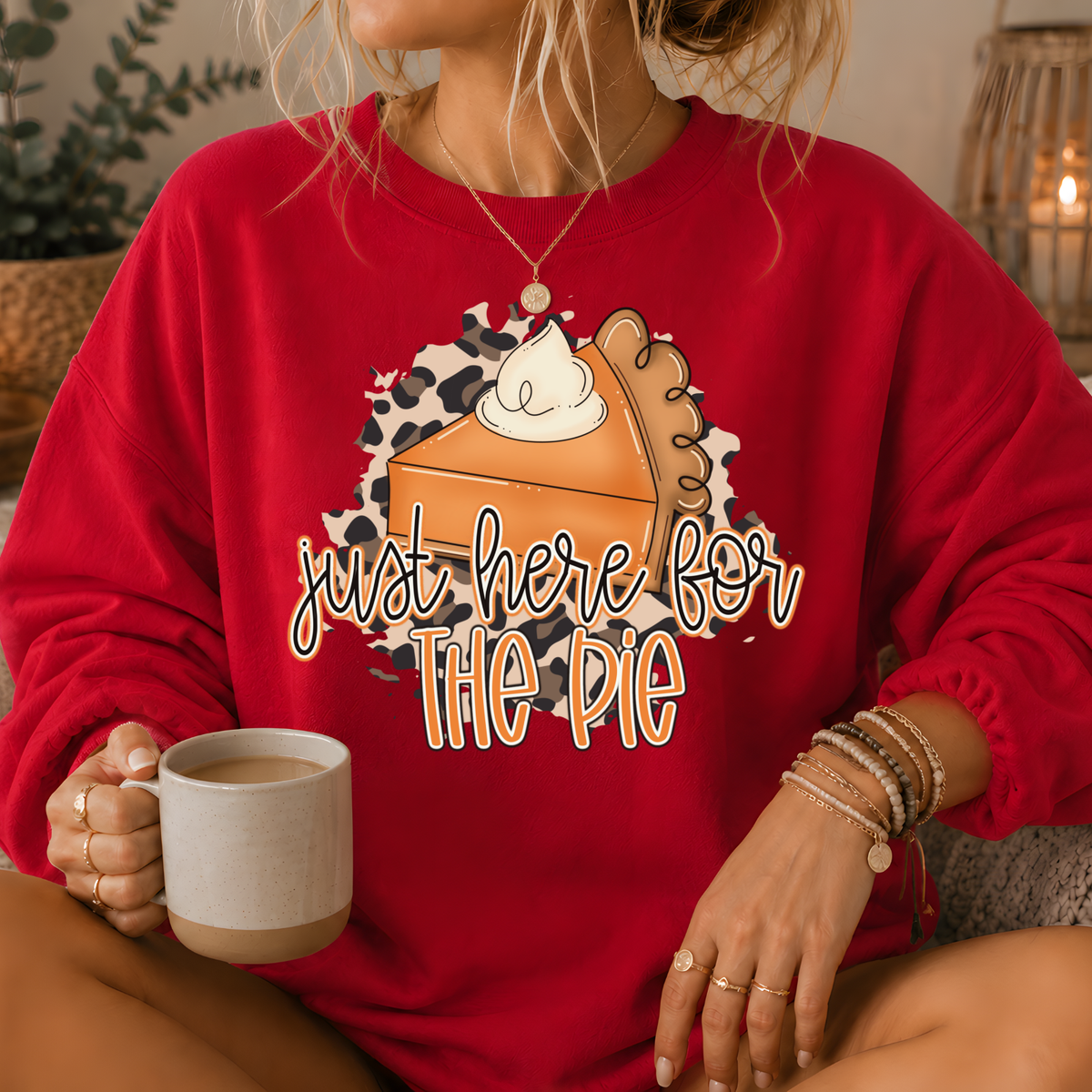 Just Here for the Pie Crewneck Sweatshirt