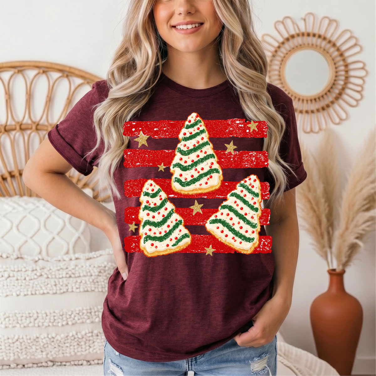 Christmas Tree Snack Cake Graphic Tee