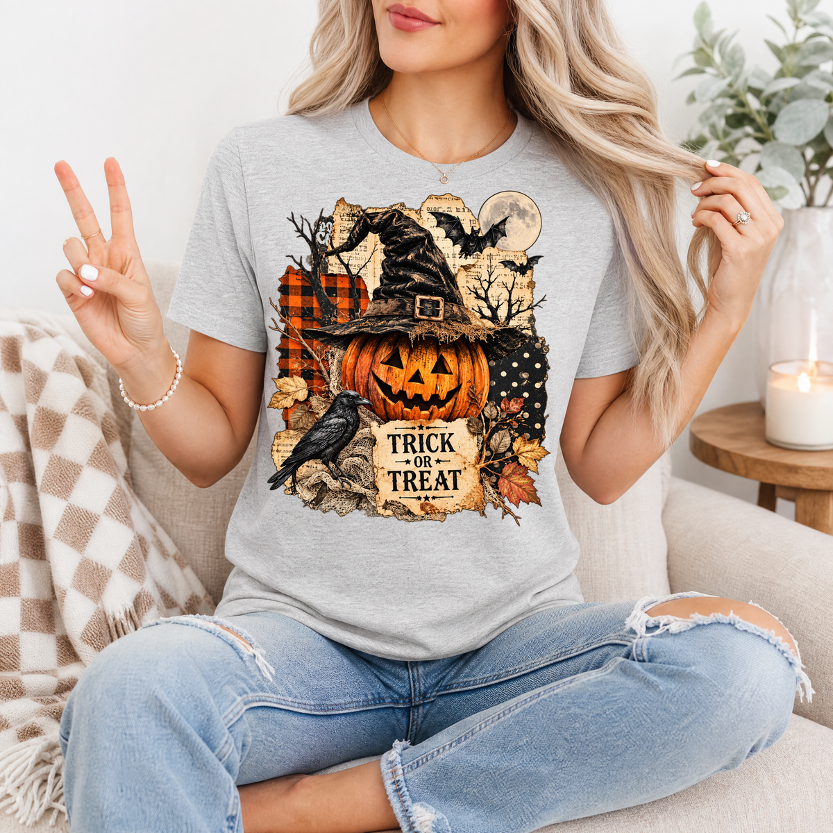 Trick or Treat Vintage Halloween Premium Graphic Tee