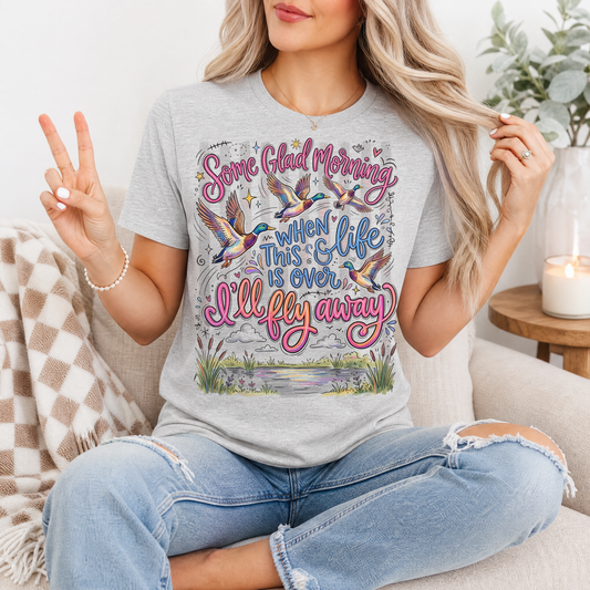 I'll Fly Away Flying Ducks Christian Graphic Tee
