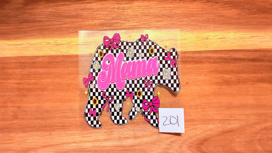 #201 Mama bear checkered bows K's Krafty Barn