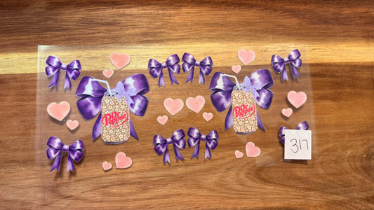 #317 Dr Pepper with purple bows K's Krafty Barn
