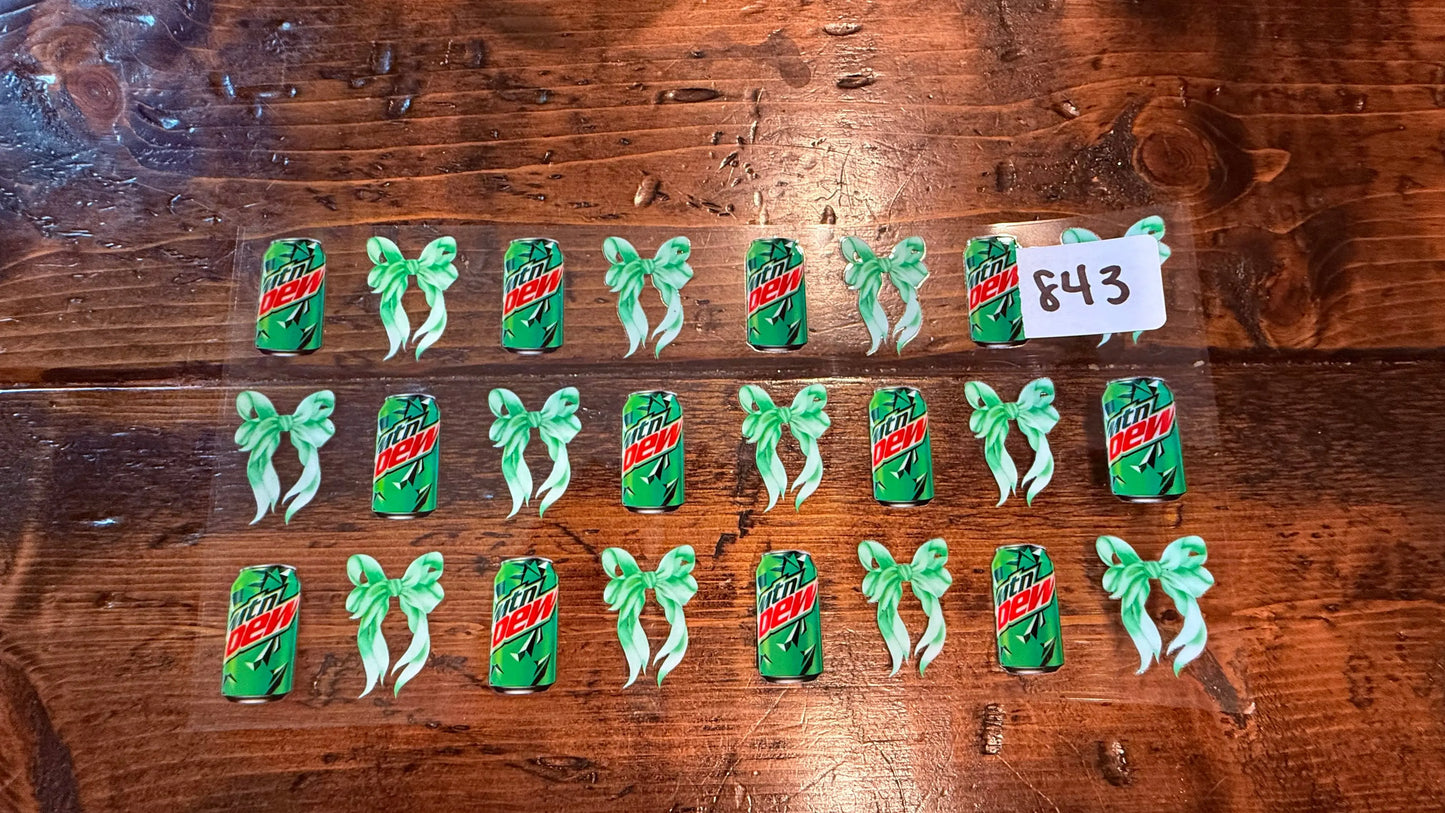 #843 Green bows with cans K's Krafty Barn