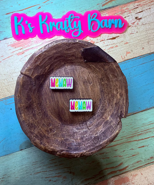Silicone Focal Bead- Neon MeMaw K's Krafty Barn