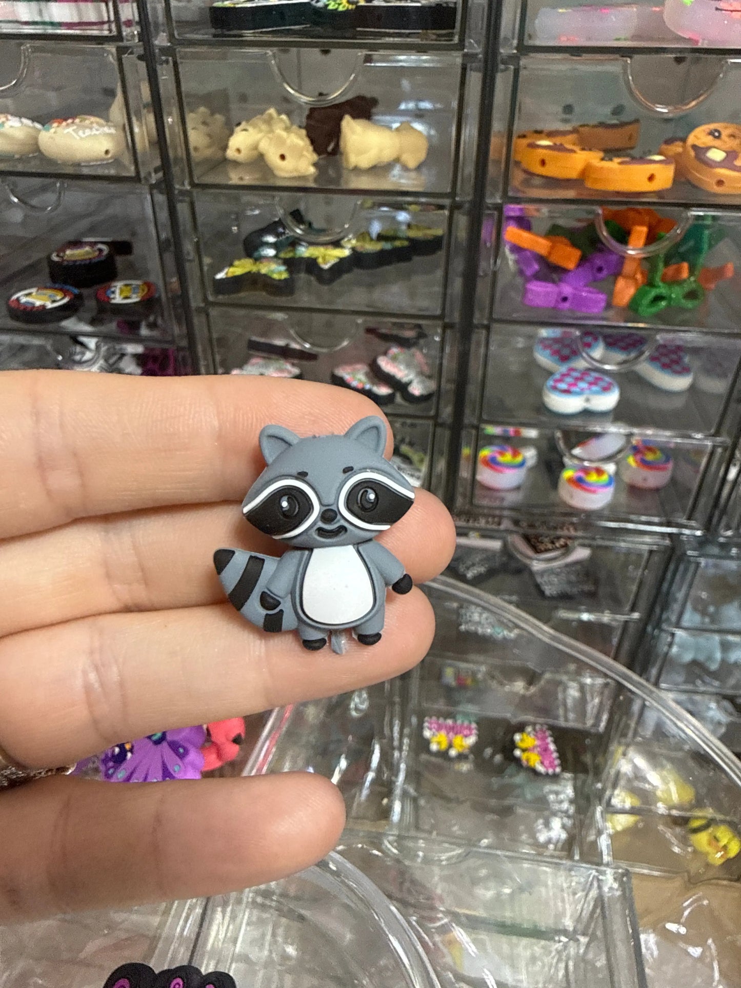Silicone Focal Bead- 3D Raccoon K's Krafty Barn