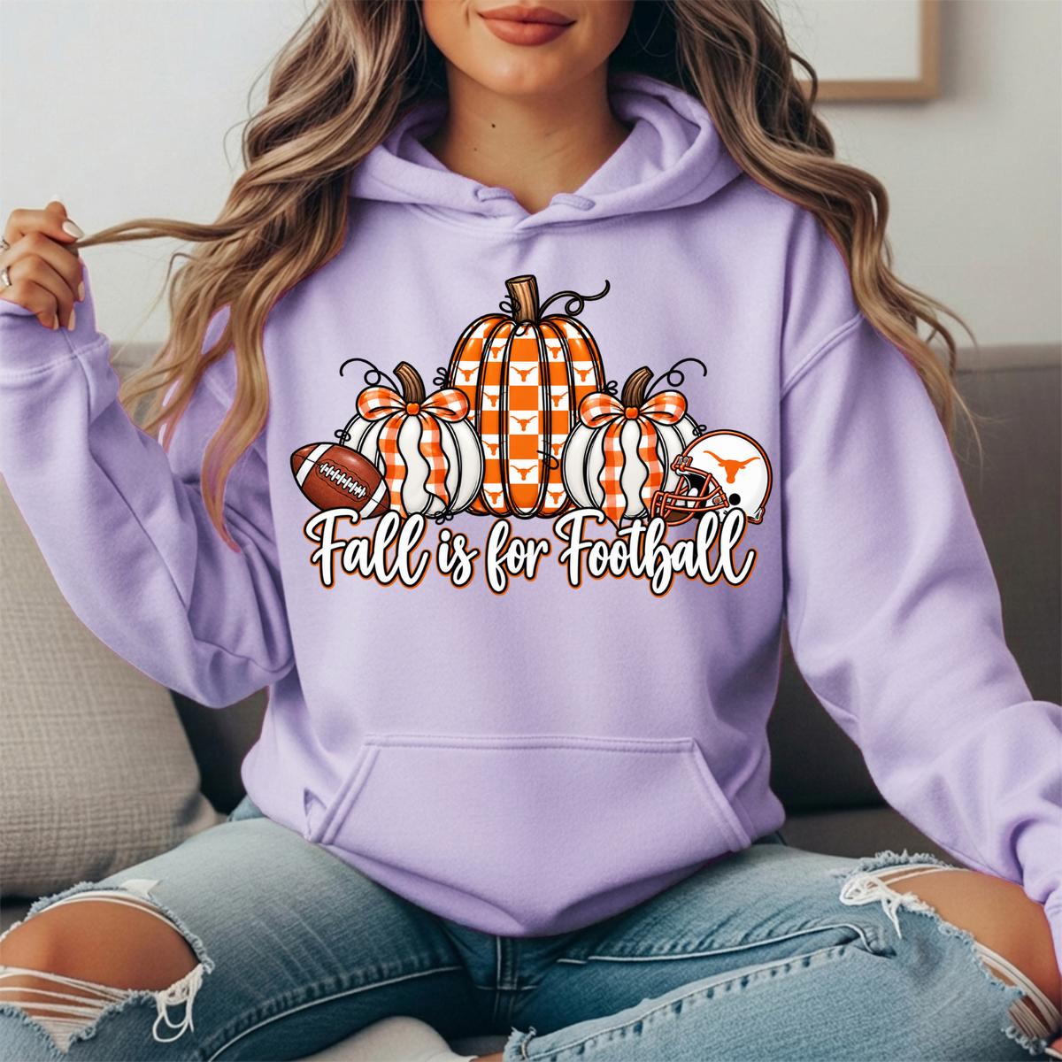 Texas Longhorns Fall Is for Football Pumpkin Graphic Hoodie