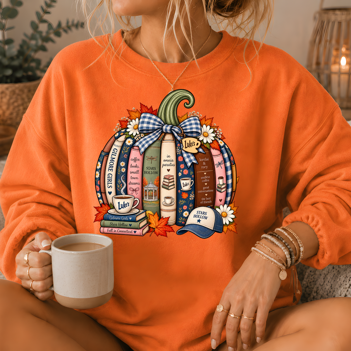 Gilmore Girls Inspired Bookish Pumpkin Crewneck Sweatshirt